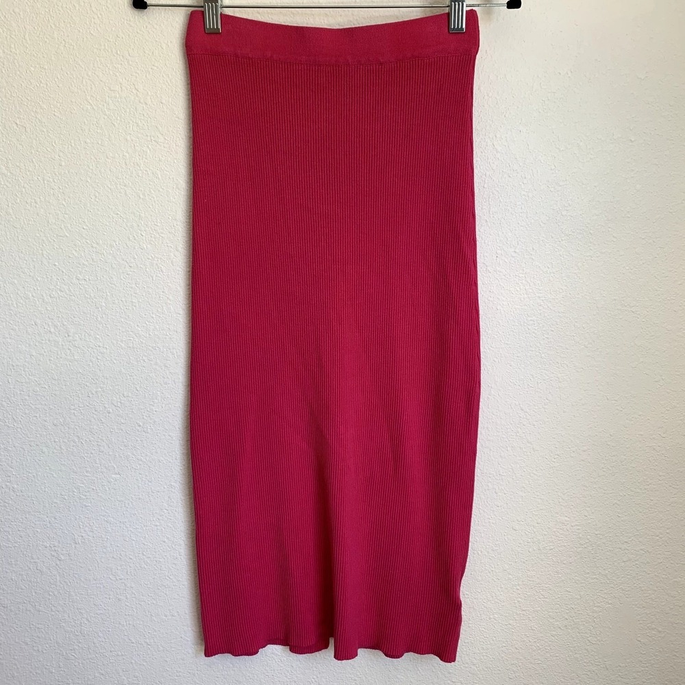 House of Harlow 1960 Ribbed Midi Skirt Set in Hot Pink Sz S Matching - Picture 6 of 9